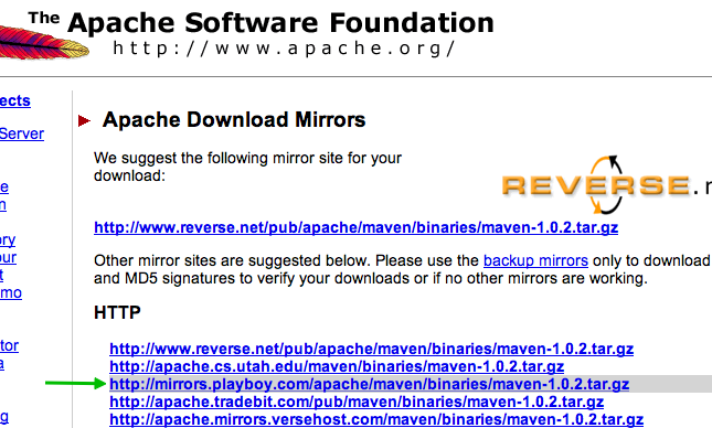 Apache.org screenshot