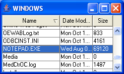 Windows XP / JDNC application